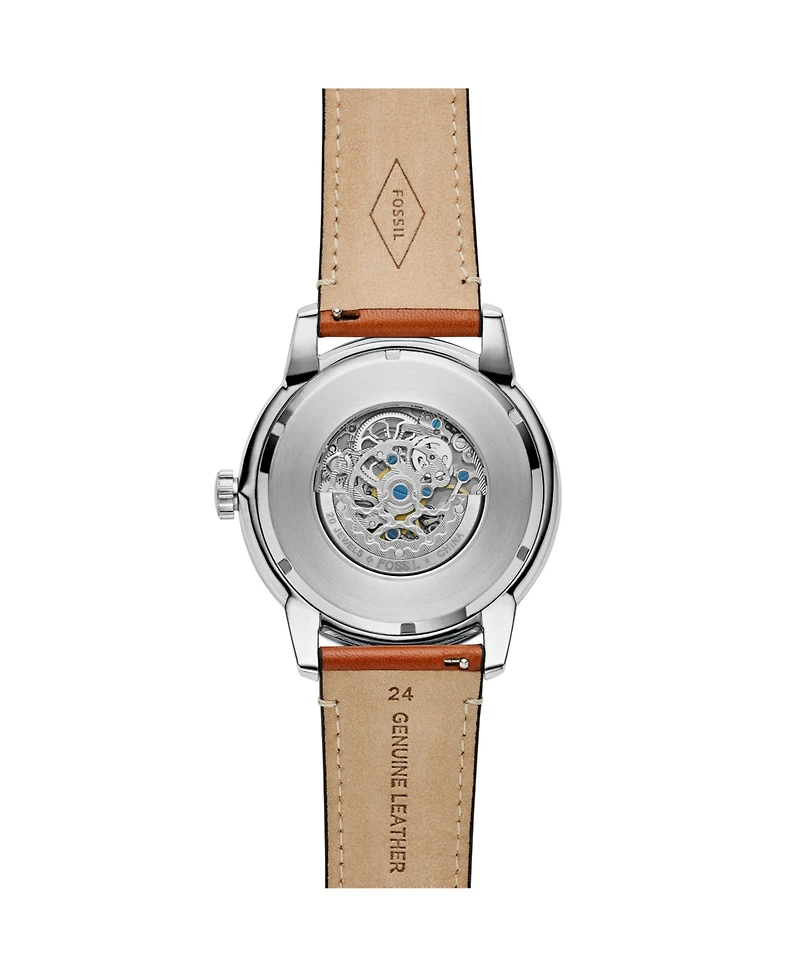 Fossil Men's Townsman Brown Leather Strap Watch 48mm