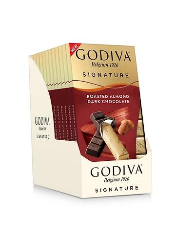 Godiva Set of 12, Signature Roasted Almond Dark Chocolate Mini Bars