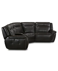 Lenardo 5-Pc. Leather Sectional with Power Motion Recliners and Console