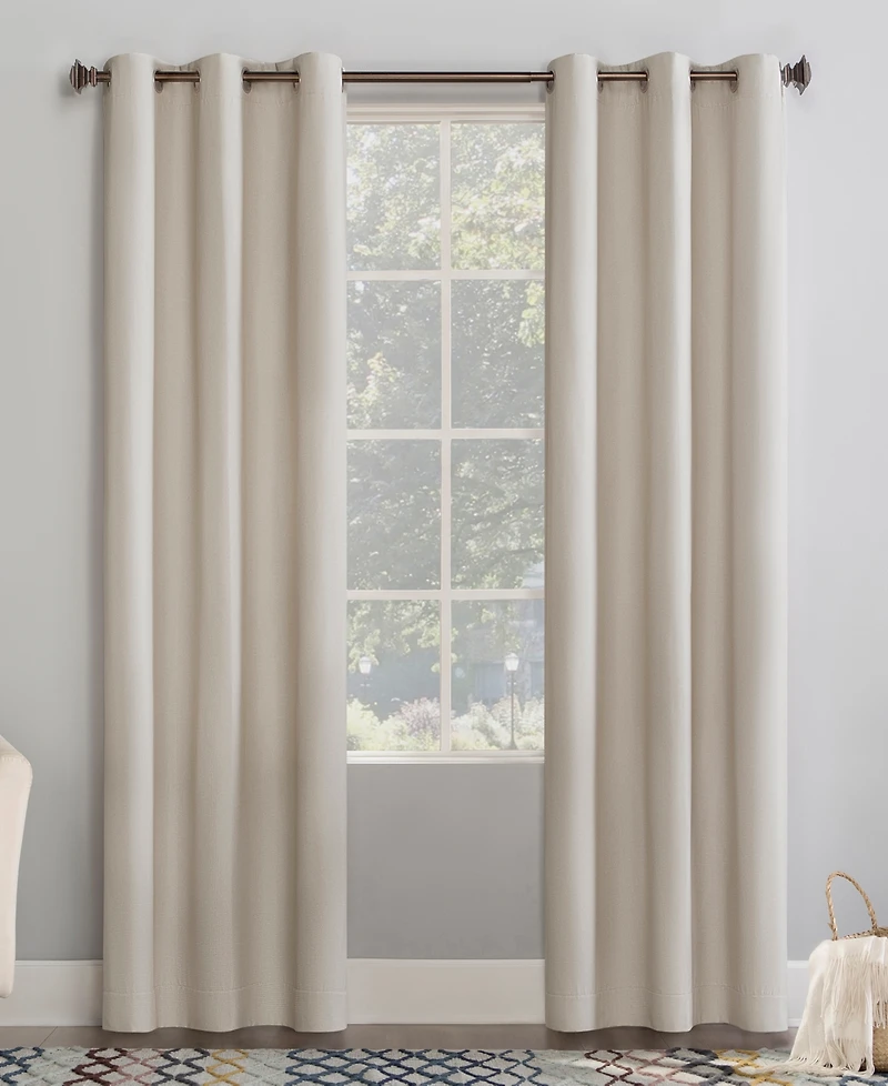 Lindstrom Textured Draft Shield Fleece Insulated Room Darkening Grommet Curtain Panel