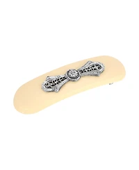 Women's Silver-Tone Filigree with Crystal Accent Hair Clip