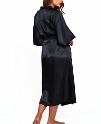 Victoria Plus Satin 3/4 Sleeve Long Robe