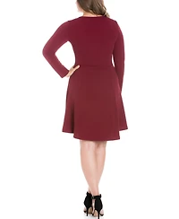 Women's Plus Fit and Flare Skater Dress