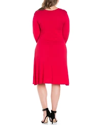 24seven Comfort Apparel Plus Flared Dress