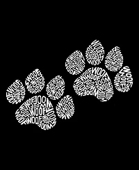 Women's Word Art Crewneck Woof Paw Prints Sweatshirt