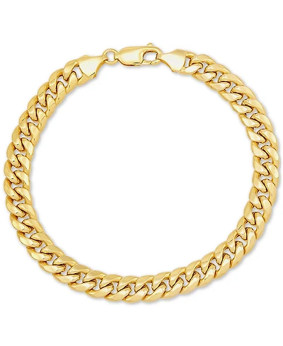 Lightweight Miami Cuban Link 7-1/2" Chain Bracelet (7mm) in 10k Gold