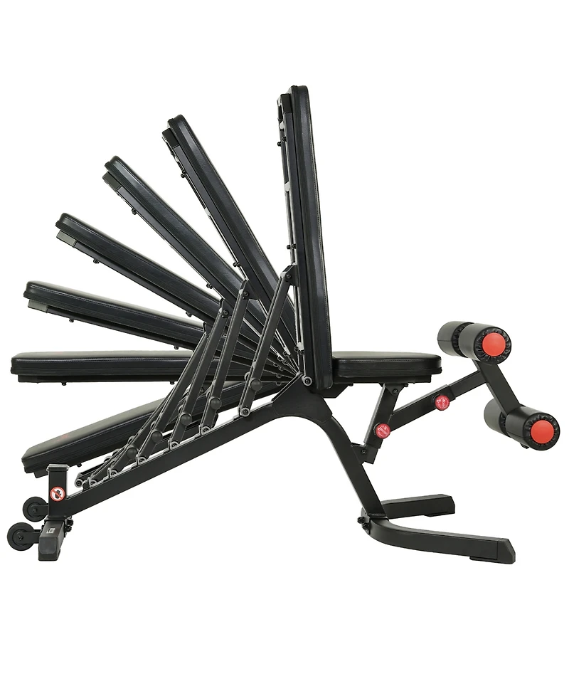 Sunny Health & Fitness Fully Adjustable Power Zone Utility Heavy Duty Weight Bench with 500 lb Max Weight, Black