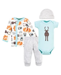 Hudson Baby Baby Boys Hudson Unisex Preemie Layette Set 4-Piece