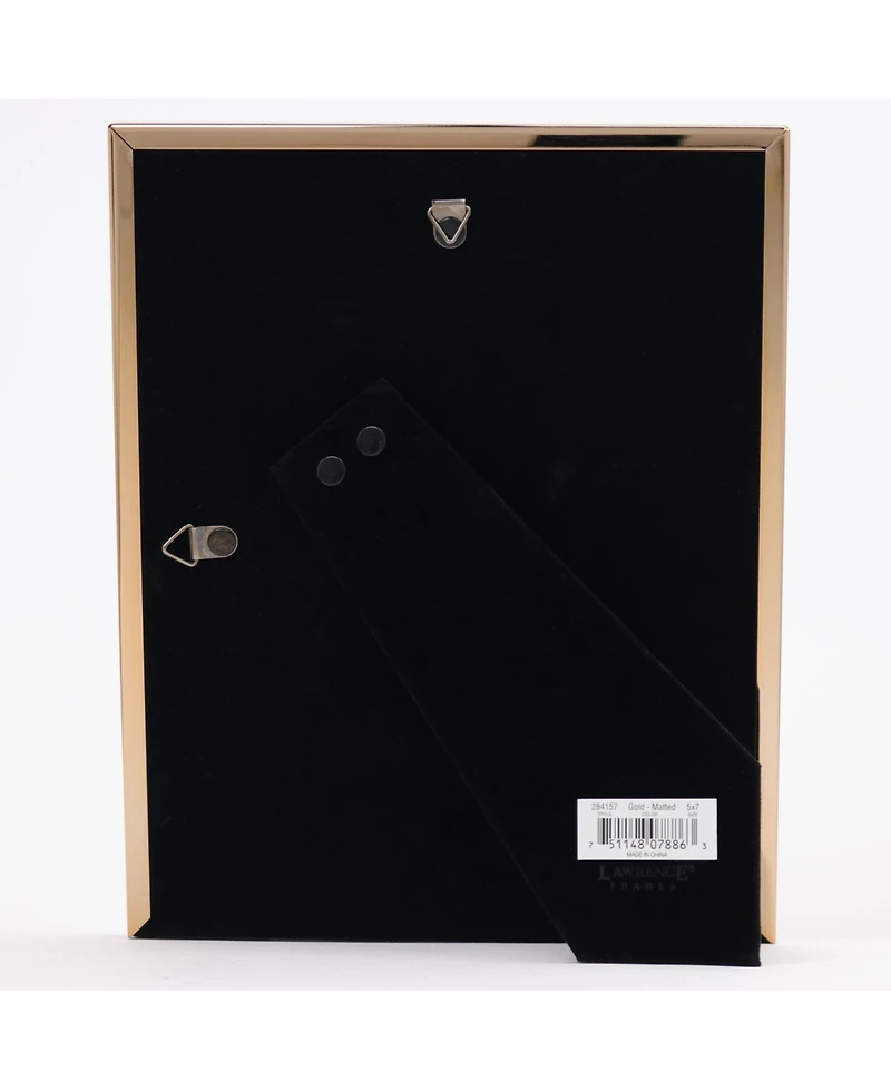 Elegant Metal Picture Frame with Bevel Cut Mat for Photo, 5" x 7"