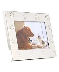 Metal Dog or Cat Picture Frame - Paw Print Pet Design, 4" x 6"
