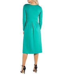Women's Midi Length Fit and Flare Dress