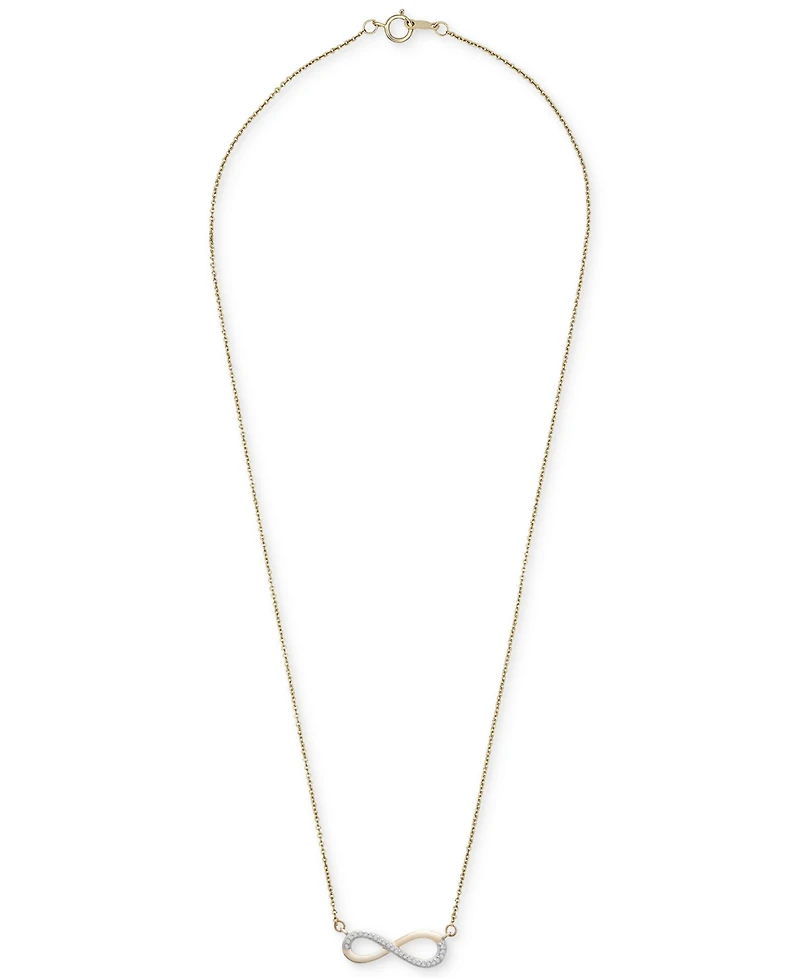 Wrapped Diamond Infinity 17" Pendant Necklace (1/20 ct. t.w.) in 14k Gold, Created for Macy's