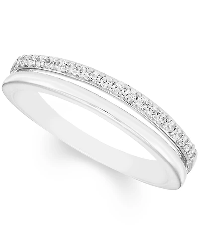 Diamond Split Band (1/8 ct. t.w.) 14K White and Rose Gold, Yellow Gold or