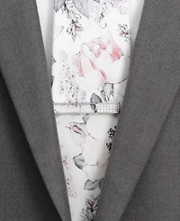 Men's Die Cut Crystal Stainless Steel Tie Clip