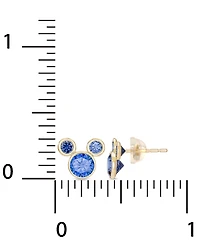 Disney Children's Cubic Zirconia Birthstone Mickey Mouse Stud Earrings in 14k Gold