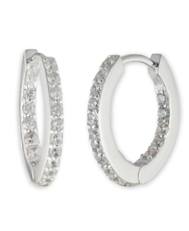 Lauren Ralph Lauren Sterling Silver and Cubic Zirconia Huggie Hoop Earring