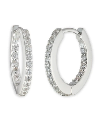 Lauren Ralph Lauren Sterling Silver and Cubic Zirconia Huggie Hoop Earring