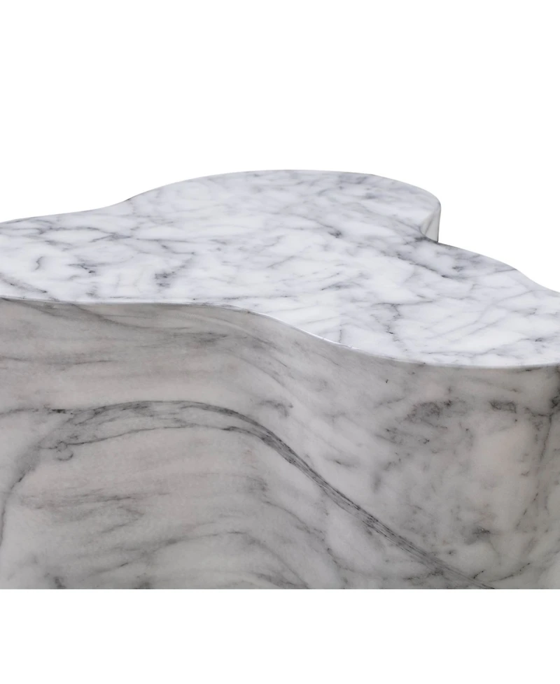 Slab Marble Short Side Table