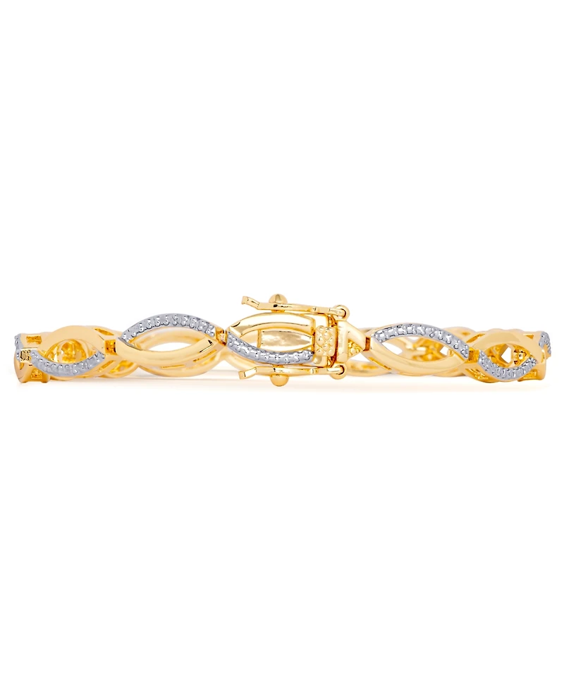 Diamond Accent Infinity Bracelet in Gold-Plate