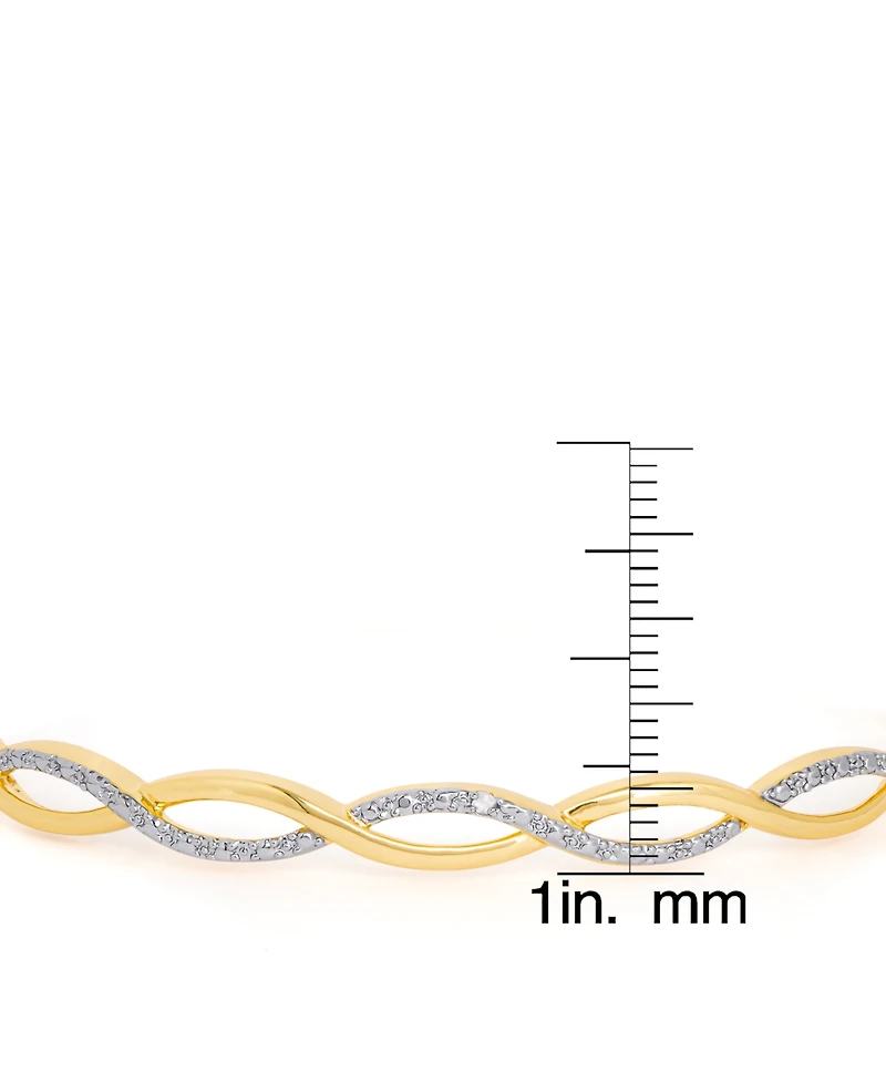 Diamond Accent Infinity Bangle in Gold-Plate