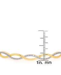 Diamond Accent Infinity Bangle in Gold-Plate