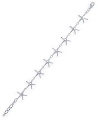 Starfish Link Bracelet in Silver Plate or 18k Gold Plated