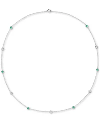 Sapphire (3/4 ct. t.w.) 17" Collar Necklace Sterling Silver. Also Ruby & Emerald