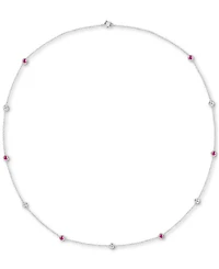 Sapphire (3/4 ct. t.w.) 17" Collar Necklace in Sterling Silver. Also in Ruby & Emerald
