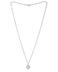 Cubic Zirconia Millennial Ball Pendant Necklace 16" in Silver Plate