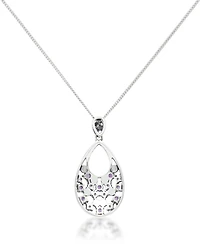 Pave Amethyst Teardrop Pendant and a Curb Chain