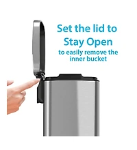 iTouchless 1.32 Gallon / 5 Liter Stainless Steel Soft Step Trash Can with Odor Filter