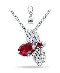 Giani Bernini Lab Grown Ruby and Cubic Zirconia Bee Pendant
