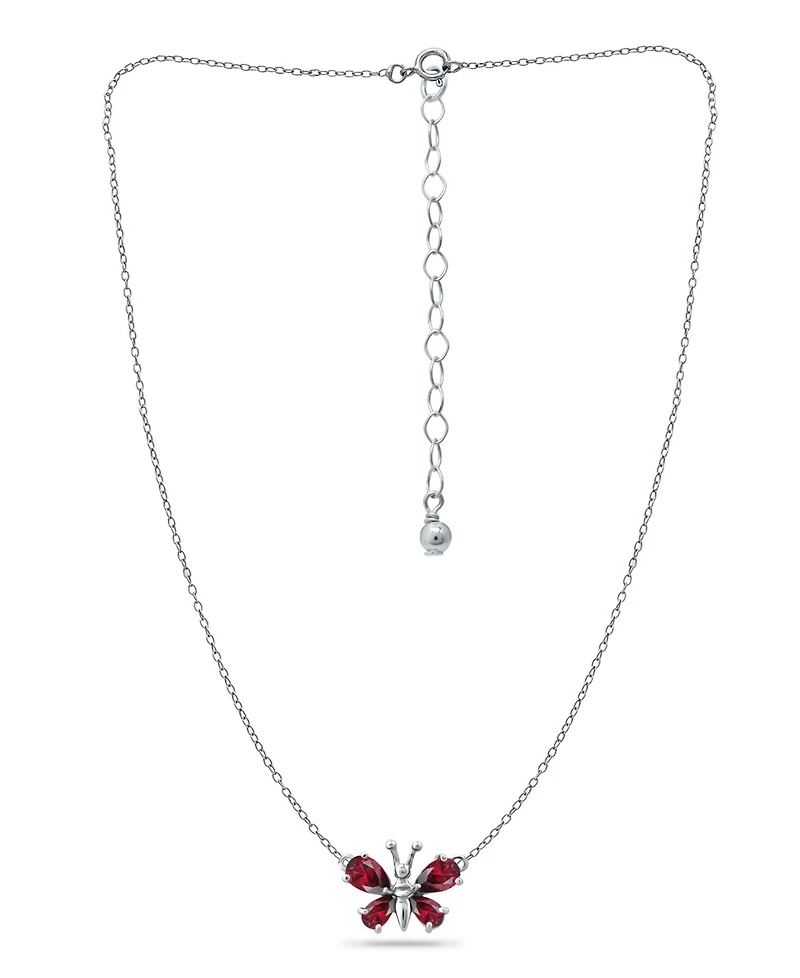 Giani Bernini Lab Grown Ruby Butterfly Necklace