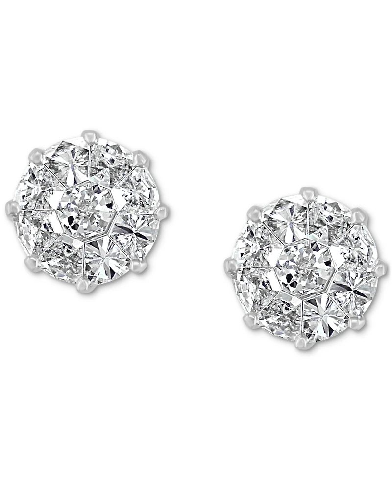 Effy Diamond Octagon Stud Earrings (1-1/10 ct. t.w.) in 14k White Gold