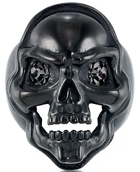 Andrew Charles by Andy Hilfiger Men's Cubic Zirconia Skull Ring Black Ion-Plated Stainless Steel
