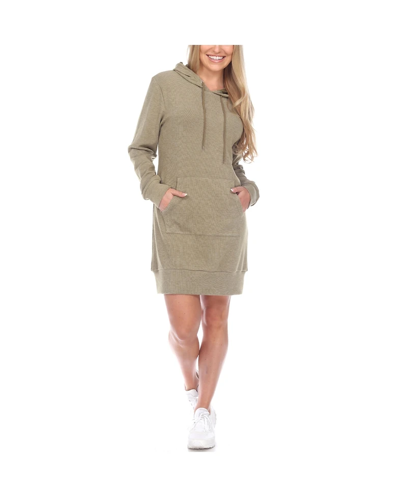 White Mark Women's Hoodie Sweatshirt Dress