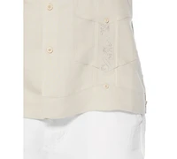 Cubavera Short-Sleeve Embroidered Guayabera Shirt