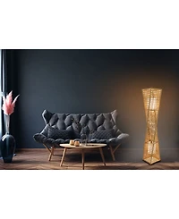 Artiva Usa Phuket 51" 2-Light Unique Handcrafted Twist Rattan Floor Lamp