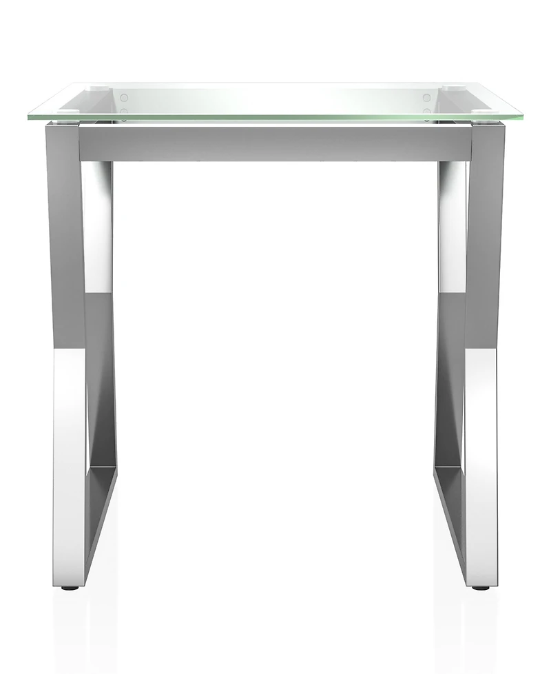 Furniture of America Meiland Glass Top End Table