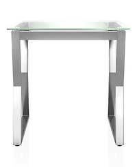 Furniture of America Meiland Glass Top End Table