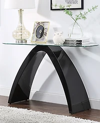 Furniture of America Kilvo Glass Top Sofa Table