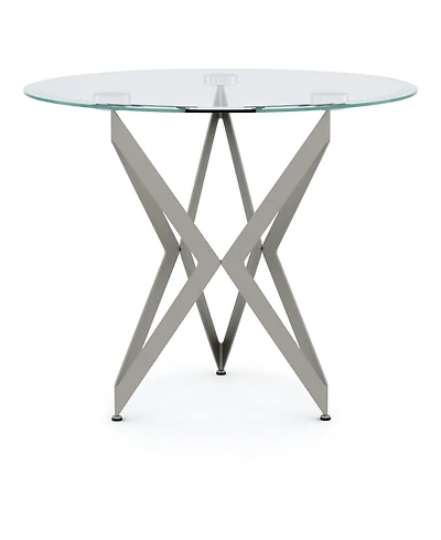 Furniture of America Alta Glass Top End Table