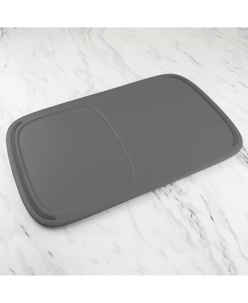 Tovolo Hi-Low Cutting Board, Food Prep Mat for Multiple Ingredients, Large Non-Slip Flexible Cutting Mat with Raised Section