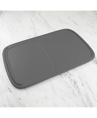 Tovolo Hi-Low Cutting Board, Food Prep Mat for Multiple Ingredients, Large Non-Slip Flexible Cutting Mat with Raised Section