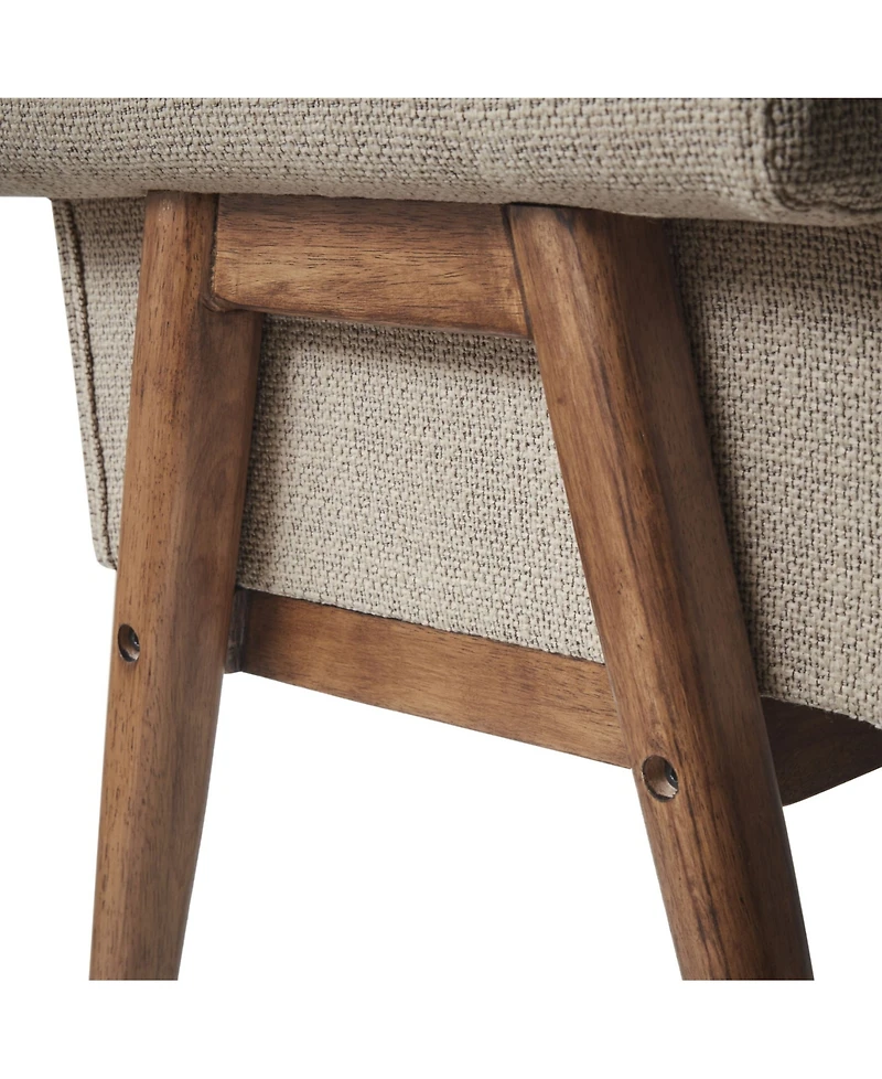 Ink+Ivy Mason 49.25"W Tufted Cushioned Armless Wooden Accent Bench with Key Arms