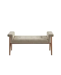 Ink+Ivy Mason 49.25"W Tufted Cushioned Armless Wooden Accent Bench with Key Arms