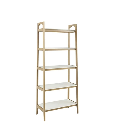 Madison Park Parker 31"W Mid-century Trestle 5 Tier Wooden Shelf / Bookcase