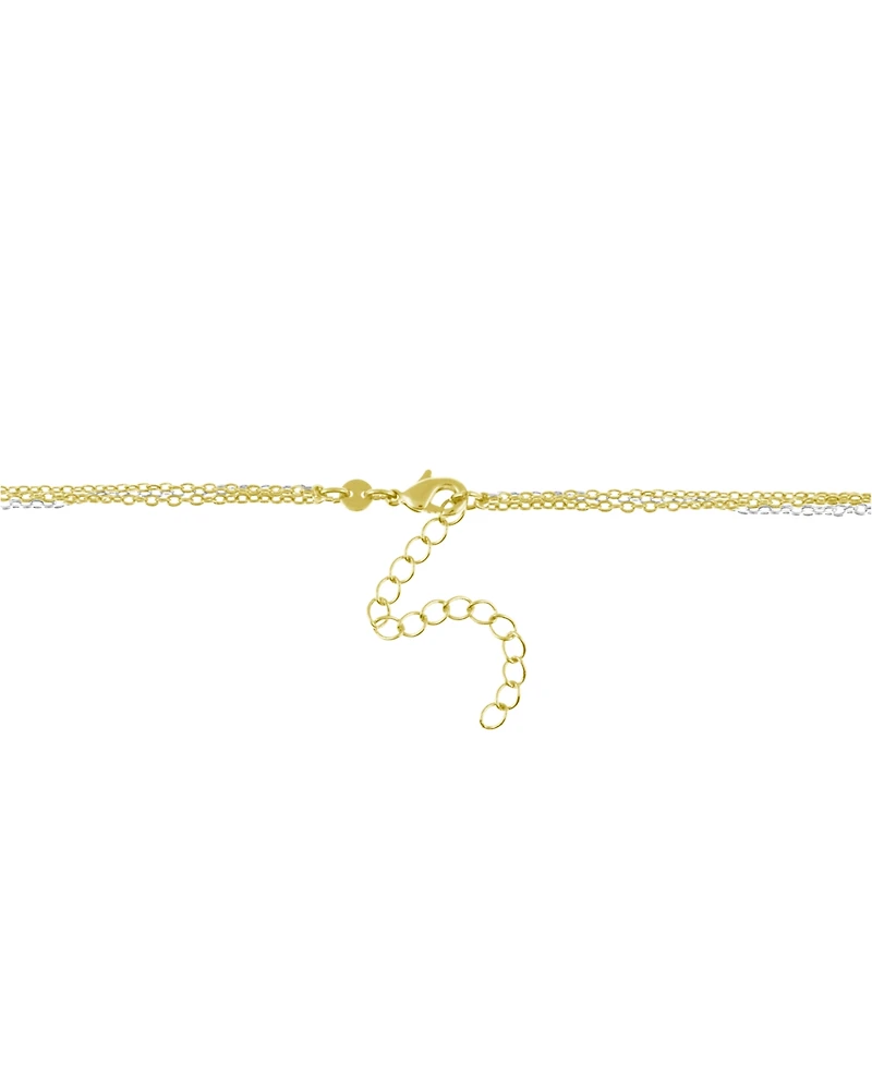 And Now This Triple Row Chain 16+2in Necklace with Disc Drops in Gold Plate or Two Tone Silver Plate
