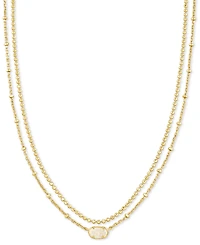 Kendra Scott Gold-Tone Emilie Two-Row Strand Necklace, 15-1/2" + 3" extender