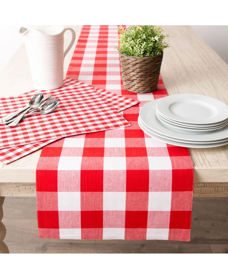 Design Imports Reversible Gingham - Buffalo Check Table Runner, 14" x 108"